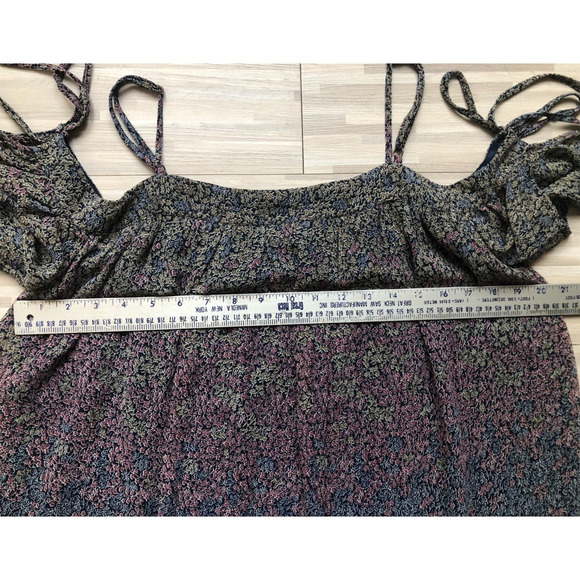 Lucky Brand, Women's Multi-Color Floral Dress Cold Shoulder Tiered Ruffle, Small - Picture 8 of 8